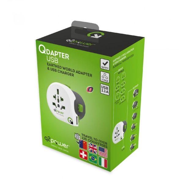 Q2 power Utazóadapter Qdapter USB" Q2"