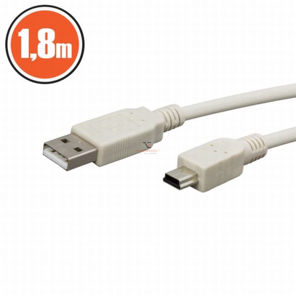 USB kábel 2.0 A dugó B dugó (mini) 1,8 m