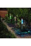Napelemes kerti lámpa inox 31cm RGB színváltó