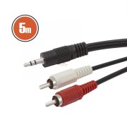 RCA / JACK kábel 2 x RCA dugó 3,5 mm JACK dugó 5,0 m