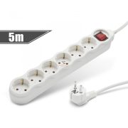 6-os elosztó kapcsolóval 250 V • 10 / 16 A 5 m