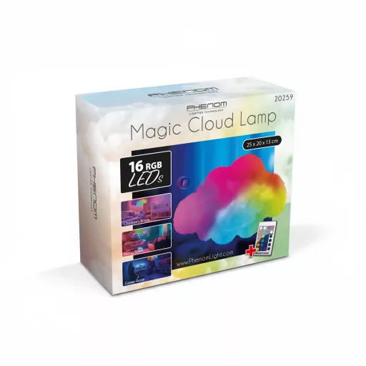Színváltós felhő lámpa - Varázslat a szobában - 16 RGB LED - elemes - 25 x 20 x 15 cm