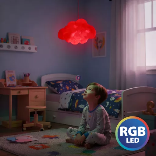 Színváltós felhő lámpa - Varázslat a szobában - 16 RGB LED - elemes - 25 x 20 x 15 cm