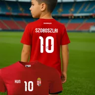   2026 Gyerek mez felső személyre szabható névvel és számmal piros Magyarország felirattal