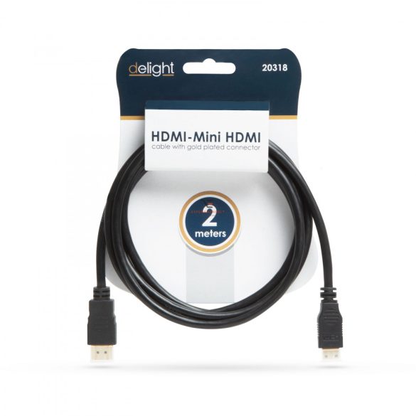 Mini HDMI kábel • 2 m aranyozott csatlakozóval