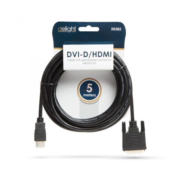 DVI-D / HDMI kábel • 5 m aranyozott csatlakozóval