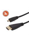 Micro HDMI kábel • 3 m aranyozott csatlakozóval