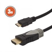 Mini HDMI kábel • 3 m aranyozott csatlakozóval