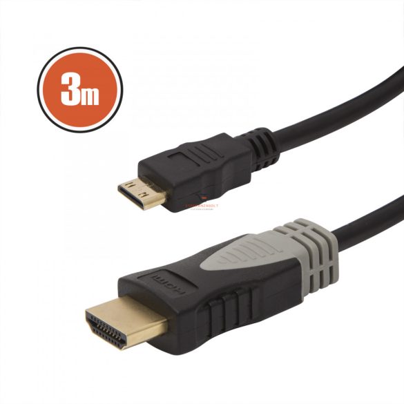 Mini HDMI kábel • 3 m aranyozott csatlakozóval