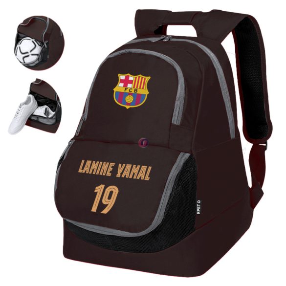 Barcelona Sport táska, hátizsák személyre szabható egyedi névvel és számmal Fekete