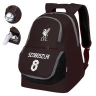   Liverpool Sport táska, hátizsák személyre szabható egyedi névvel és számmal Fekete