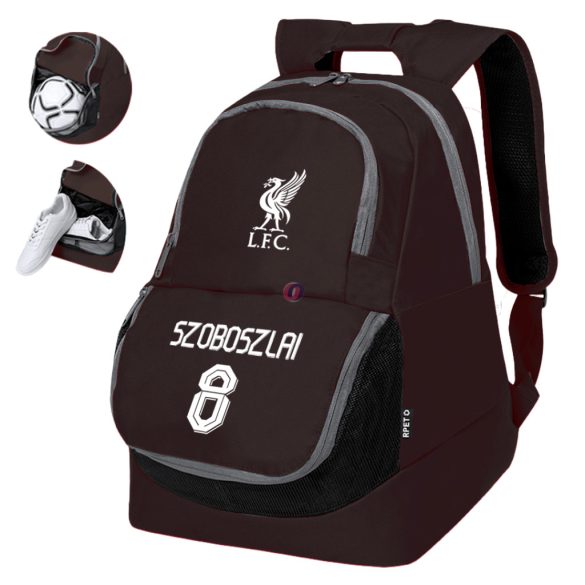 Liverpool Sport táska, hátizsák személyre szabható egyedi névvel és számmal Fekete