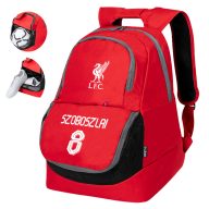   Liverpool Sport táska, hátizsák személyre szabható egyedi névvel és számmal Piros