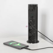   Motoros rejtett elosztó - "Touchcontrol" - 3-as + USB + Type-C - fekete