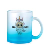 Prémium logózott, fényképes üveg bögre, egyedi grafikával 350 ml átmenetes Kék   Prémium logózott, fényképes üveg bögre, egyedi grafikával 350 ml átmenetes Kék