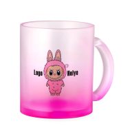 Prémium logózott, fényképes üveg bögre, egyedi grafikával 350 ml átmenetes Fuchsia   Prémium logózott, fényképes üveg bögre, egyedi grafikával 350 ml átmenetes Fuchsia