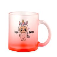 Prémium logózott, fényképes üveg bögre, egyedi grafikával 350 ml átmenetes Piros   Prémium logózott, fényképes üveg bögre, egyedi grafikával 350 ml átmenetes Piros