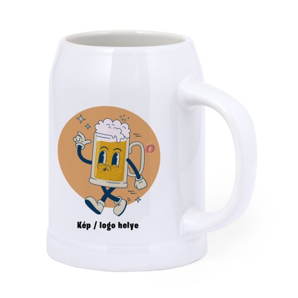 Prémium logózott, fényképes söröskorsó, egyedi grafikával 700 ml kerámia