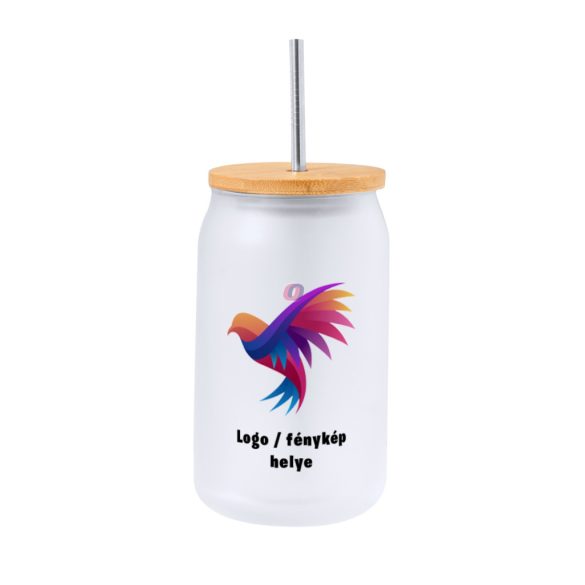 Prémium logózott, fényképes üdítős pohár, egyedi grafikával 400 ml üveg