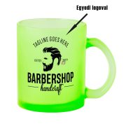   Prémium logózott, fényképes üveg bögre, egyedi grafikával 350 ml Zöld