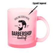   Prémium logózott, fényképes üveg bögre, egyedi grafikával 350 ml Rózsaszín