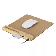   USB hub egérpaddal Multifunkciós – természetes parafa és bambusz kombinációjával