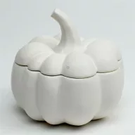 Cukorkatartó tök porcelán 13x14x13 cm fehér