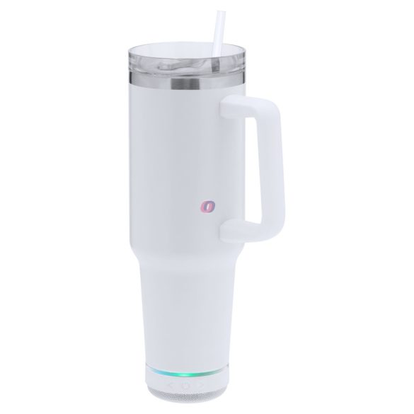 Bluetooth® hangszórós hőszigetelt utazó termosz bögre – 1,25 L, RGB LED világítással
