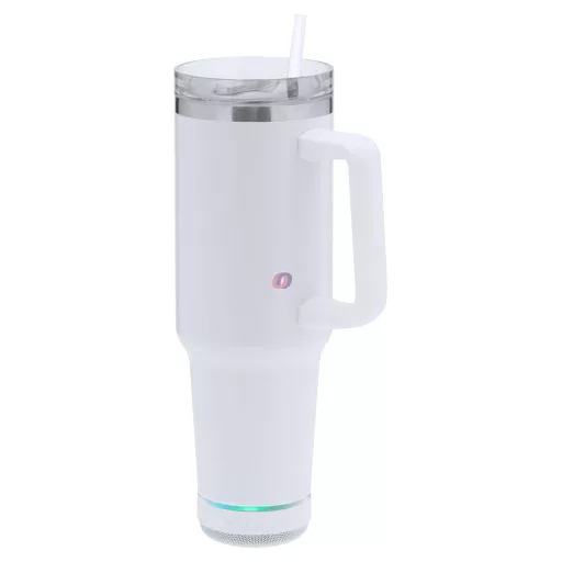 Bluetooth® hangszórós hőszigetelt utazó termosz bögre – 1,25 L, RGB LED világítással