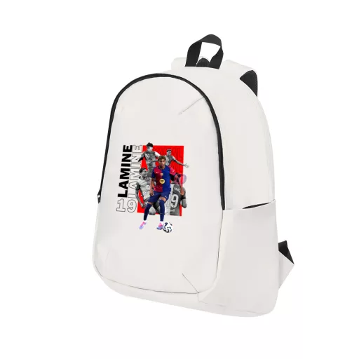 Prémium Bőr hatású Lamine Yamal Iskolatáska bézs színben Prémium PU anyag