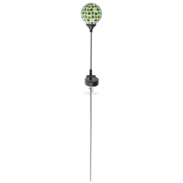 XL Napelemes lámpa mozaik üvegbúrával leszúrható LED 90 cm zöld DECOnline