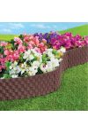 Ágyásszegély rattan hatású 3 db-os szett barna 240cm DECOnline