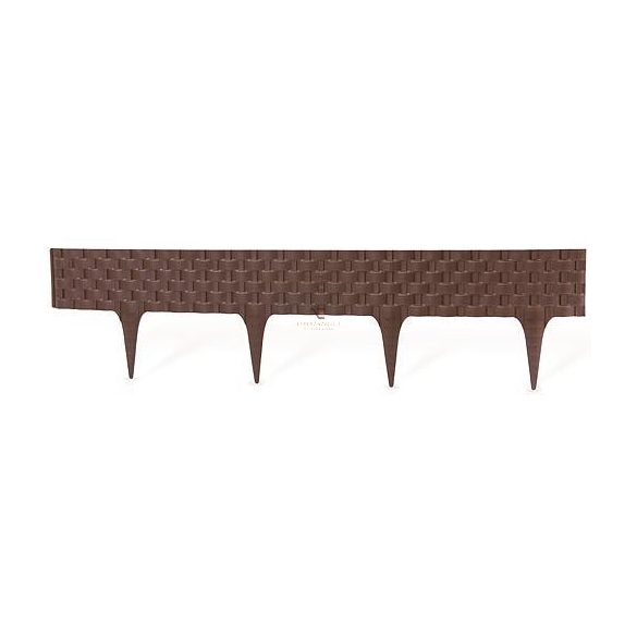 Ágyásszegély rattan hatású 3 db-os szett barna 240cm DECOnline
