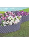 Ágyásszegély rattan hatású 3 db-os szett szürke 240cm DECOnline