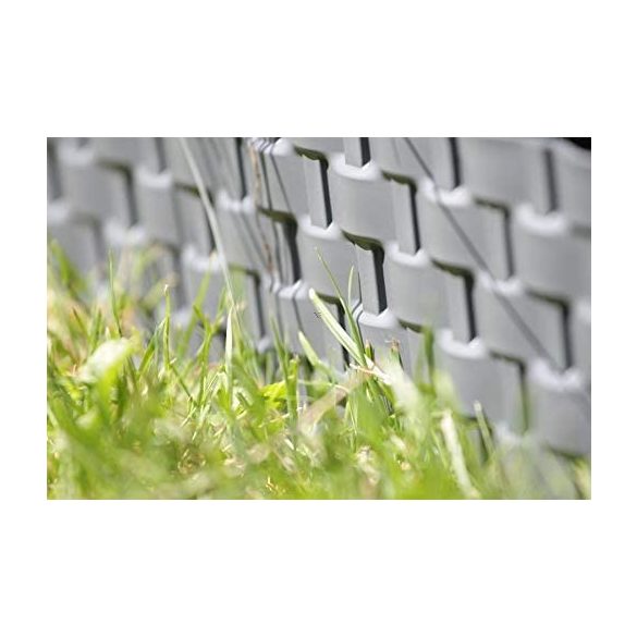 Ágyásszegély rattan hatású 3 db-os szett szürke 240cm DECOnline