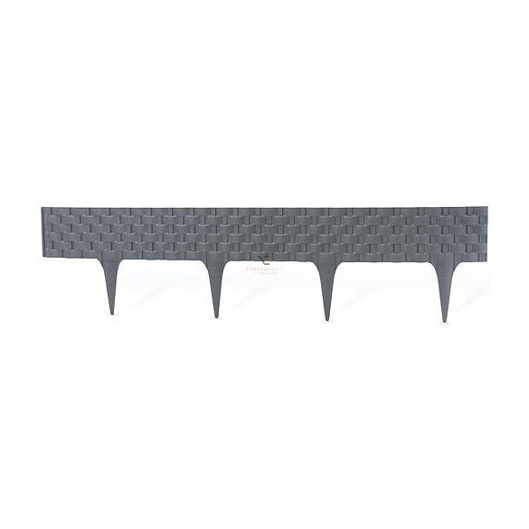 Ágyásszegély rattan hatású 3 db-os szett szürke 240cm DECOnline