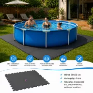   Medence alátét szivacs, polyfoam puzzle 50x50 cm, 4mm, 9 db-os szett szürke