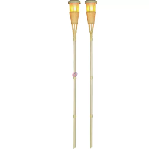 2 db-os  XXL Prémium lánghatású napelemes bambusz fáklya szett 167 cm