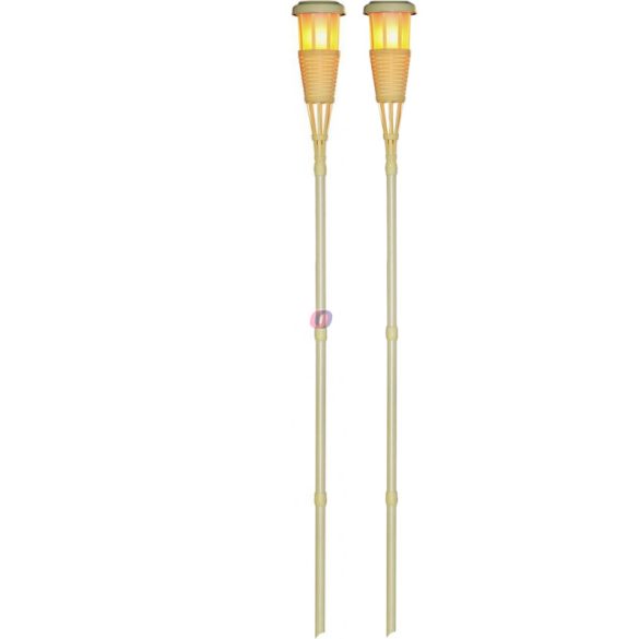 2 db-os  XXL Prémium lánghatású napelemes bambusz fáklya szett 167 cm
