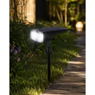 Szolár lámpa, LED, falra/földre, 16x10x27 cm