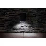 Szolár lámpa, LED, falra/földre, 16x10x27 cm
