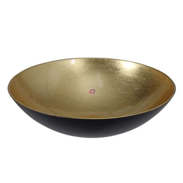 Tál kerek műanyag 28 cm arany, fekete