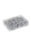 Csillag műanyag 4+5cm ezüst 72 db-os szett