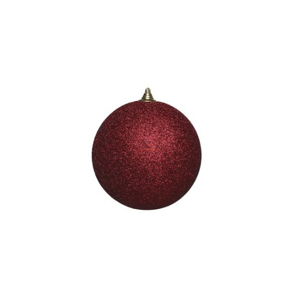 Karácsonyfa gömb 13,5cm piros Glitteres