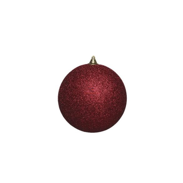 Karácsonyfa gömb 18 cm piros Glitteres