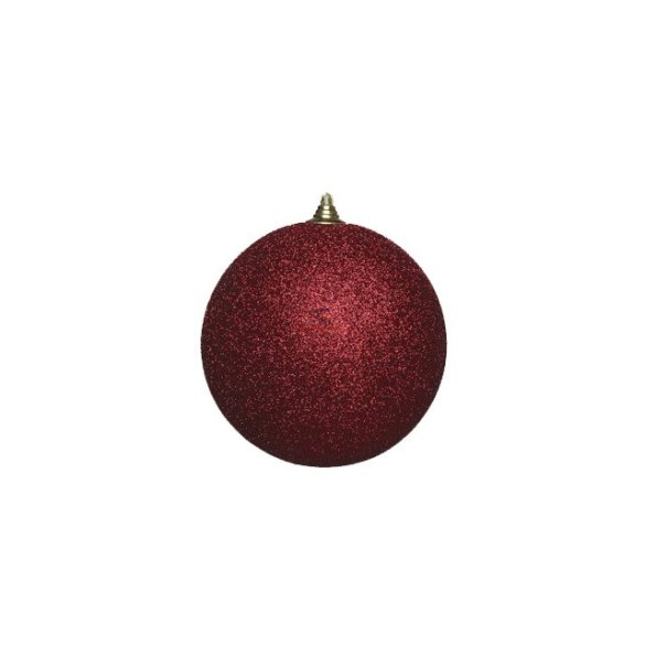 Karácsonyfa gömb 25 cm piros Glitteres