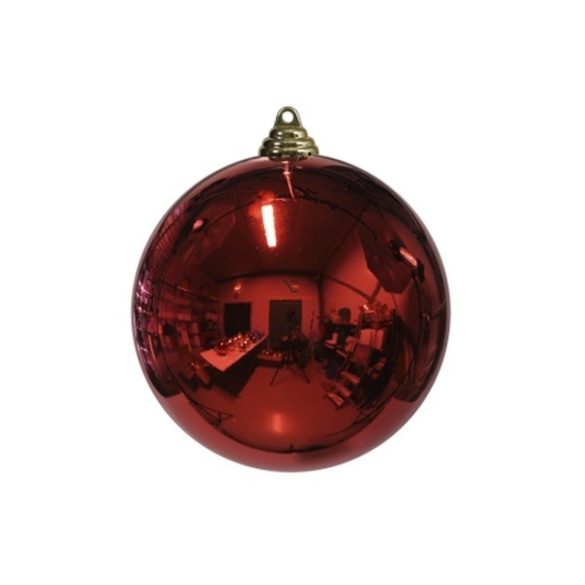 Gömbdísz műanyag 25cm piros fényes Karácsonyfa gömb