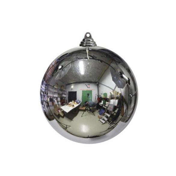 Gömbdísz műanyag 25cm ezüst fényes Karácsonyfa gömb