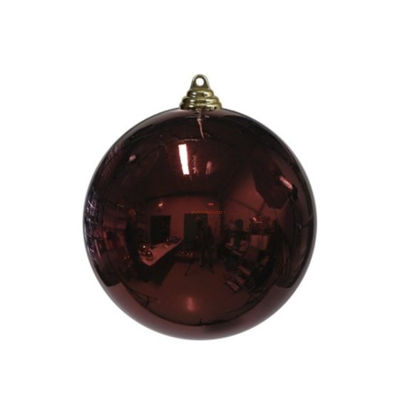 Gömbdísz műanyag 25cm sötétpiros fényes Karácsonyfa gömb