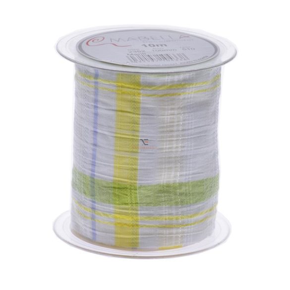 Szalag textil 100mmx10m zöld,kockás - 235210051010